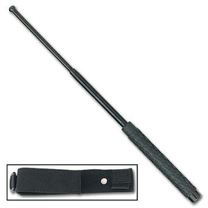 21" Black Expandable Baton With Rubber Grip