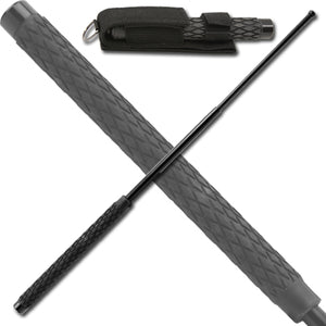 32" Black Expandable Baton With Rubber Grip