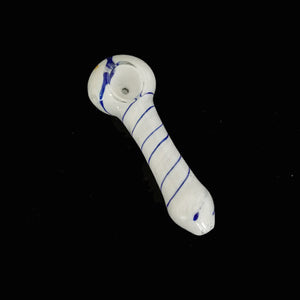 4" Frit Striped Glass Hand Pipe