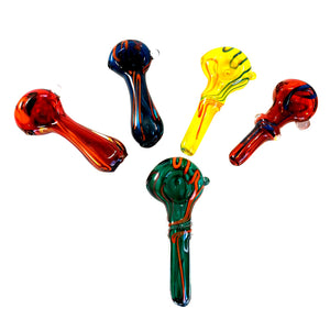 4" Multi Colored Glass Hand Pipe